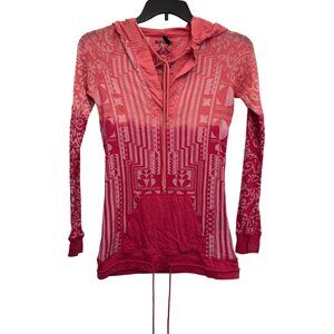 Buffalo By David Bitton Womens Small Graphic Hoodie Long Sleeve Pullover Red Pin